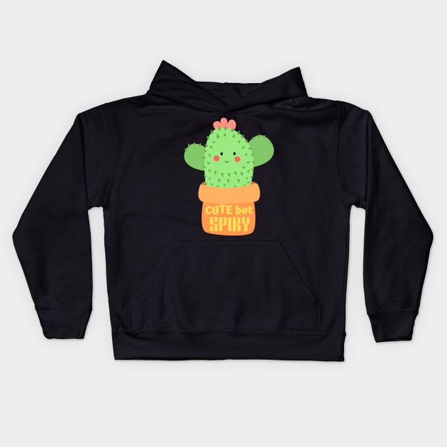 Cute but Spiky - Potted Smiley Cactus Kids Hoodie by F-for-Fab